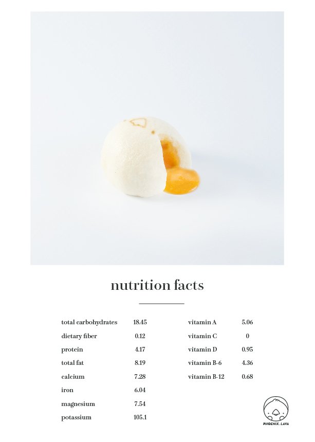 ตารางโภชนาการ ลาวาไข่เค็ม Original Salted Egg Lava